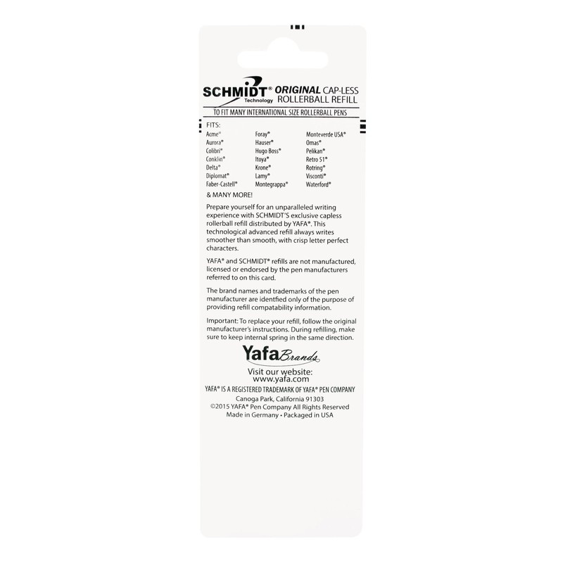 Schmidt 5888 Ceramic Rollerball Metal Tube Refill Medium Point 0.7mm,