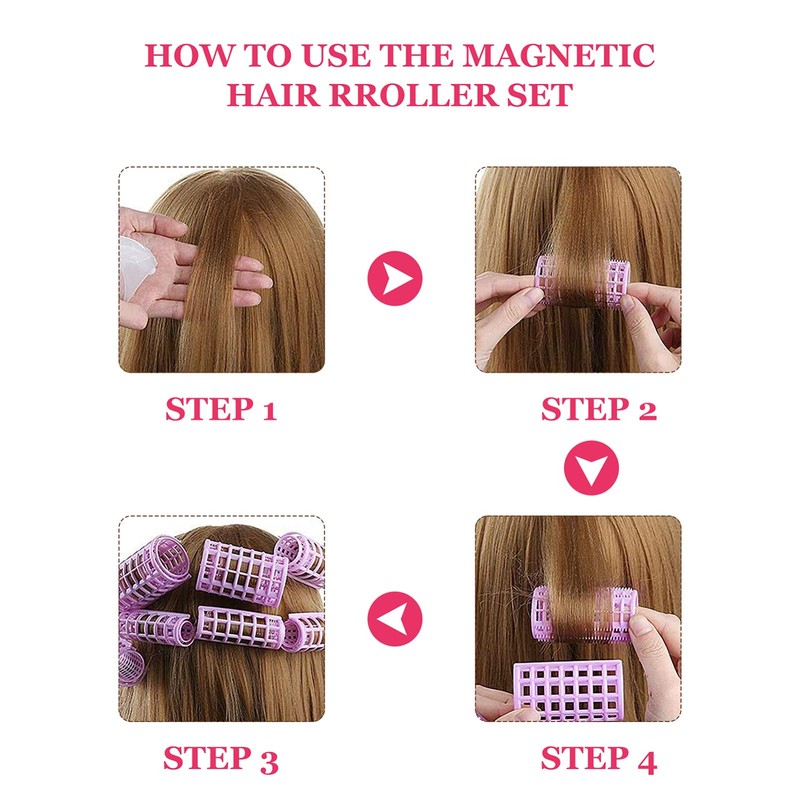 Plastic Hair Curler Self Grip Rollers Hairdressing Curlers Rollers No