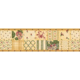 Flowers Vintage Pink Variety Floral Design Wallpaper Border for Kitchen Bathroom Living Room, Roll 15' x 7''