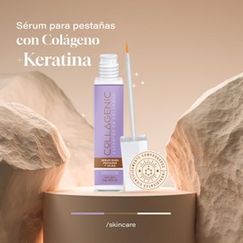 Collagenic Serum Pestañas y Cejas, Frasco que contiene 8 ml Fórmula colágeno, queratina, hueso de mamey. Producto de uso externo. Consulta el modo de empleo en la etiqueta.