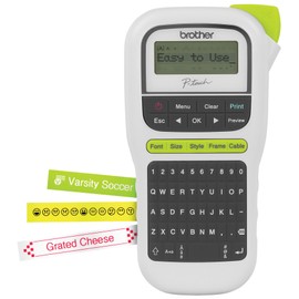 Brother P-Touch, PTH110, Easy Portable Label Maker, Lightweight, QWERTY Keyboard, One-Touch Keys, White, 8" x 4.3" x 2.2"