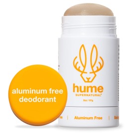 HUME SUPERNATURAL Hume Supernatural Aluminum Free Deodorant for Women & Men - Safe for Sensitive Skin - Probiotic, Plant-Based, Baking Soda Free, Aloe, & Cactus Flower, Anti Sweat, Stain & Odor - Amber Woods, 1-Pack