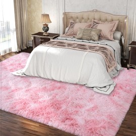 Dssimo 6x9 for Living Room Rugs, Plush Thick Carpets for Boy and Girls Room, Modern Soft Shag Area Rugs for Bedroom, Non Slip, Large Indoor Carpet for Nursery Dorms Home Decor Aesthetic, Pink