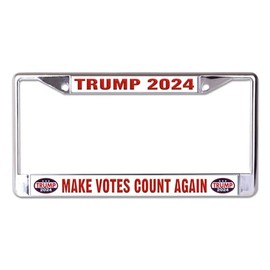 Trump 2024 Make Votes Count Again Chrome License Plate Frame