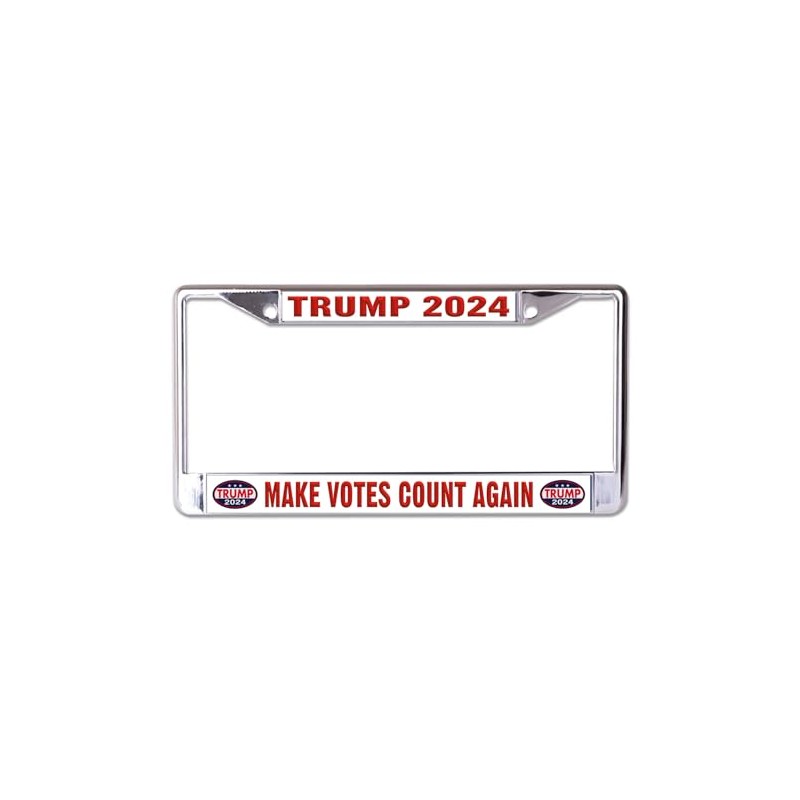 Trump 2024 Make Votes Count Again Chrome License Plate Frame