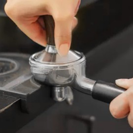 Coffee Tamper 51 mm, Premium Barista Espresso Masher, Stainless Steel, Flat Base, Pressure Tamper, Espresso Accessories with Wooden Handle