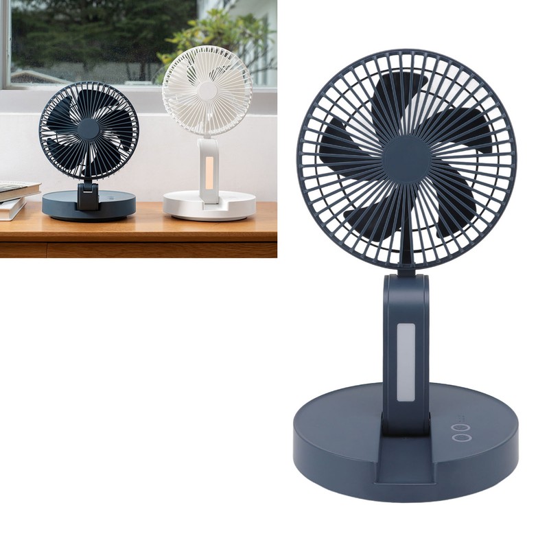 Desktop Folding Fan 3 Speeds USB Rechargeable Punch Free Electric
