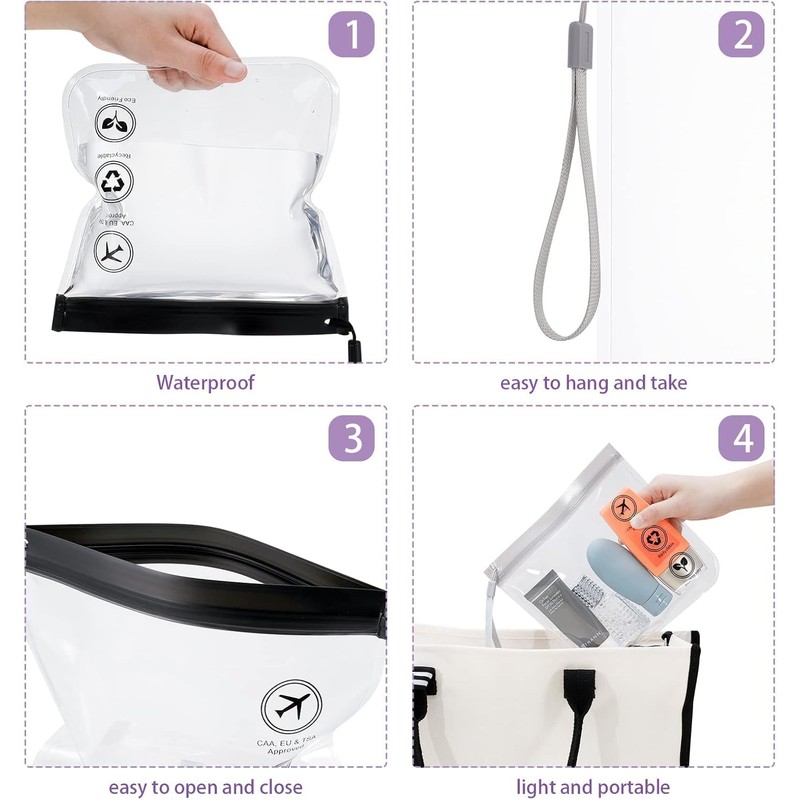 TSA Approved Liquid Bags, 6Pcs Leak Proof Quart Size Clear