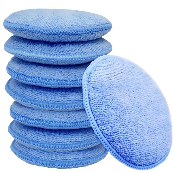 Microfiber Applicator Pads (5inch 8Pack, Baby Blue)