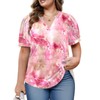 Womens Plus Size Tops Summer Marble Print Tee 2024 Fashion