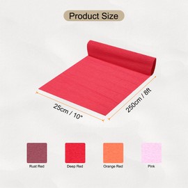 Rebower 8 Rolls Crepe Paper Sheets, 66ft Crepe Paper Roll, [for Paper Flowers Making Party Streamer]-(10 Inch x 8ft/Roll) Orange Red, Deep Red, Rust Red, Pink