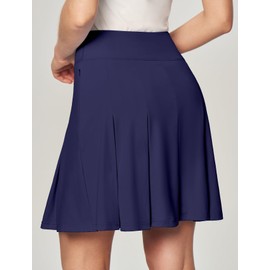 Ewedoos 20”Skort Golf Skirts for Women with Zip-Pocket Knee Length Skorts for Woman Casual Athletic Pleated Tennis Skirt