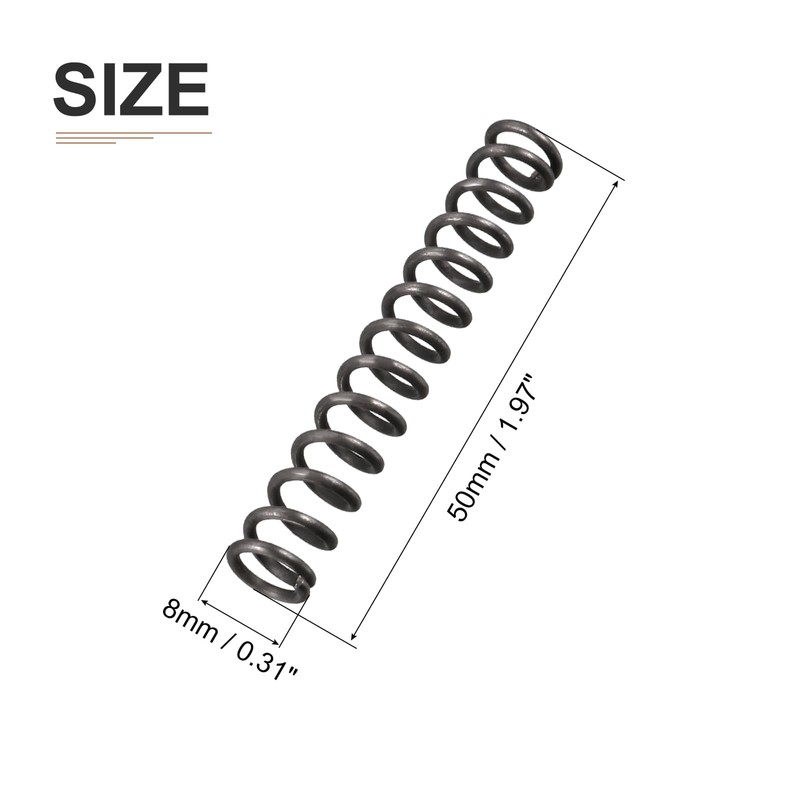 DTGN 1.2x8x50mm(DxODxL) Compression Spring - 20Pack - Good for Machinery