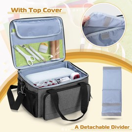 LUXJA Carrying Case Compatible with Cricut Joy Xtra, Bag Fits Cricut Joy Xtra, 8.5 x 12 inch Cut Mat and Other Supplies(with Multiple Storage Sections), Gray