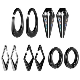 KUBOOZ Ear Weight Black Plugs and Tunnels Piercing Gauges Earrings Hanger 0g Heavy Stretchers 1 Pair Gift Jewelry