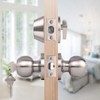 Probrico Door Knob with Single Cylinder Deadbolt, Satin Nickel Door