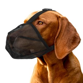 Dog Muzzle, Breathable Dog Mouth Cover, Dog Training Muzzle, Adjustable Length, Pet Mouth Cage for Puppy, Prevents Biting, Allows Panting and Drinking (S)