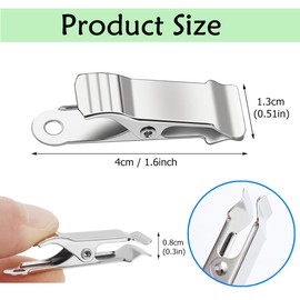 SamHeng Silver Spring Clamps, 4CM Wide Metal Mini Clamps for Crafts, Wire, Photo & Curtain Clips
