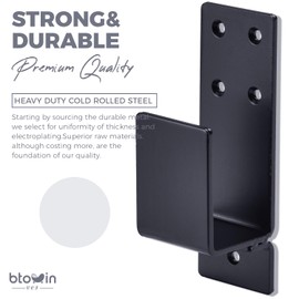 2x4 Door Barricade Brackets, Btowin VCF Pack of 2 U Angle Metal Bracket Security Door Lock Metal Angle for Reinforced Door Locks House Resistant Security Support Barn Shed Garage