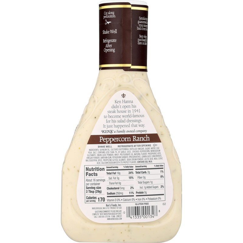 Ken's Steak House Peppercorn Ranch Dressing (Peppercorn Ranch, 16 Fl