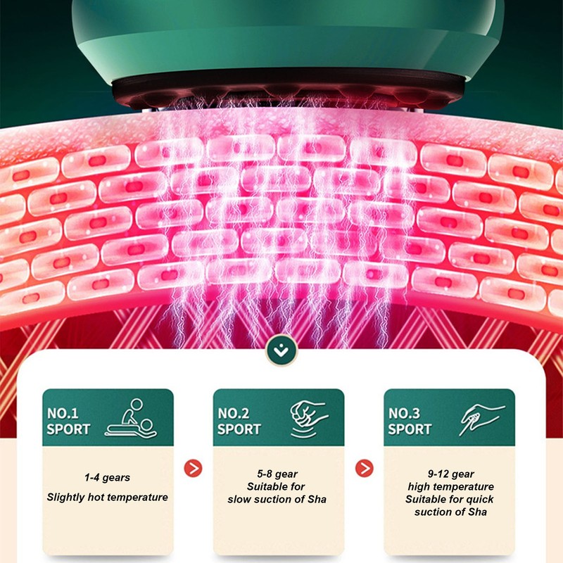 Electric Cupping Therapy Machine Red Light Heating Rechargeable Cupping Gua
