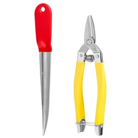 TEHAUX Weaving Tool for Rattan Outdoor Furniture - Wicker Repair Kit - Includes Metal Prying Tool and Scissor for Rattan Chair and Basket Weaving, Random Colors