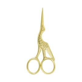 Golden Stork Embroidery Scissors Stainless Steel Sharp Tip Sewing Scissors for Everyday Use, Art Work, Needlework (1 Pcs 4.5Inch)