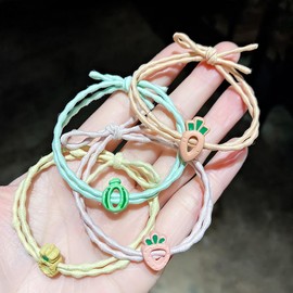 Wenlly 24 Pcs fruit hair ties, elastic ponytail holders, hair ropes hair accessories for women girls