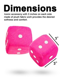 Zone Tech Light Pink Hanging Dice- A Pair