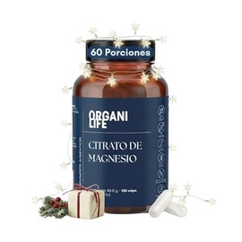 Citrato de Magnesio 500 mg con Inulina de Agave Suplemento Alimenticio Contribuye al Funcionamiento Normal de los Músculos y del Sistema Nervioso con 120 Capsulas que Rinden 60 porciones