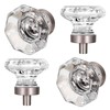 HIEMEY Crystal Drawer Pulls and Knobs 4 PCS,Brushed Nickel Glass