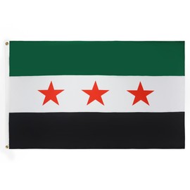 AZ FLAG - Free Syrian Army Flag - 150 x 90 cm - Syria Flag 100% Polyester with Brass Eyelets - 110 g