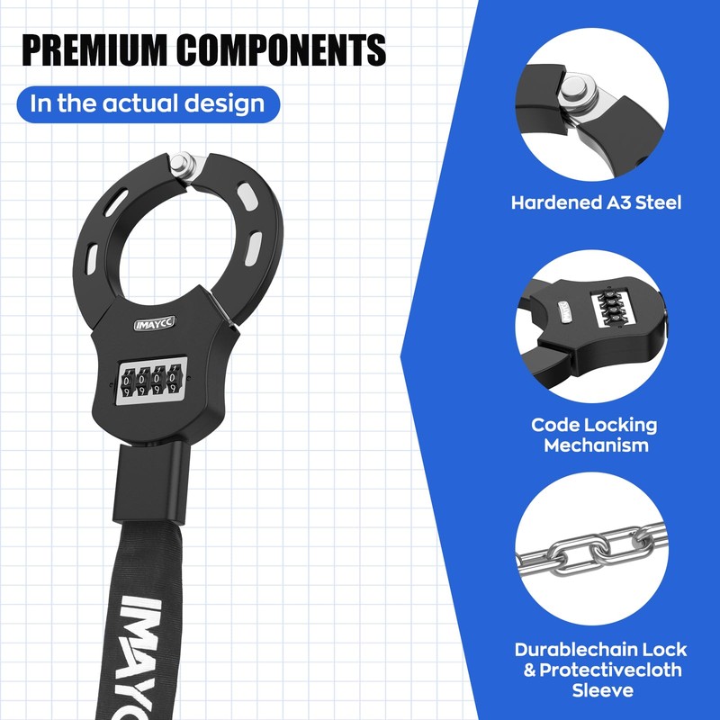 IMAYCC Scooter Lock, 4 Digit Combination Electric Scooter Locks Anti