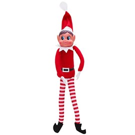 Toyland® Elves Behavin Badly 12 Inch Girl Elf Bend & Pose Soft Toy with Long Legs, Soft Body & Vinyl Head - Christmas Novelty Toys