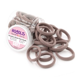 Cintas para el pelo de algodón suave y elástico de 1.5 pulgadas, bandas grandes de tela de nailon, soporte para cola de caballo para cabello grueso y rizado, antideslizante, no daña y sin costuras, 50 unidades (caramelo)