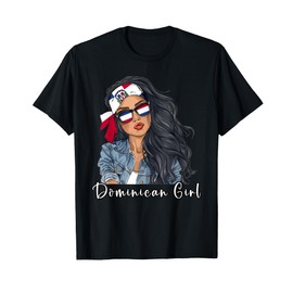 Dominican Woman Products Flag Girl Dominican Republic T-Shirt