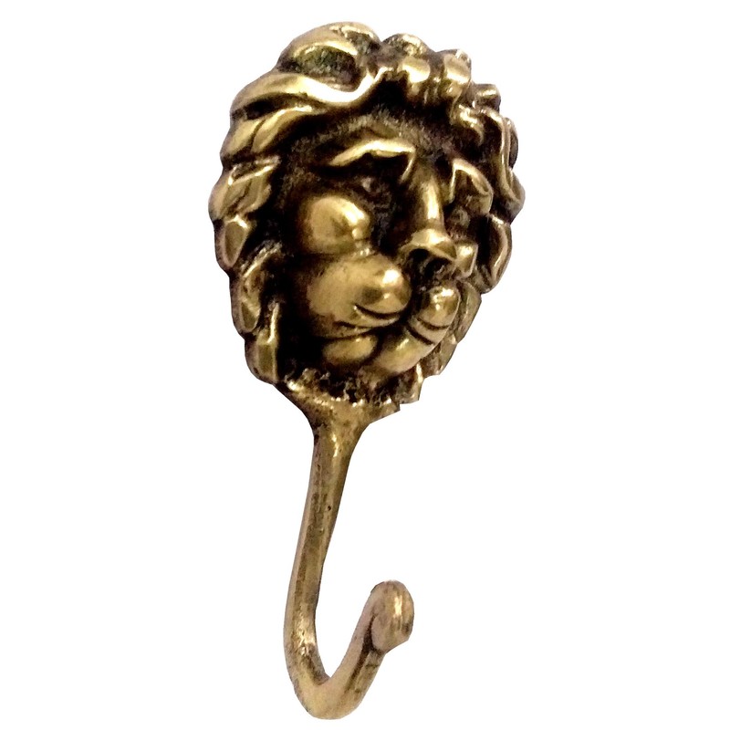 Purpledip 11842 Brass King of Jungle Wall Hook