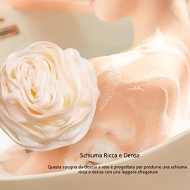 Duschschwamm, Peeling-Netz, weich, ideal für Bad und Reisen, groß und natürlich