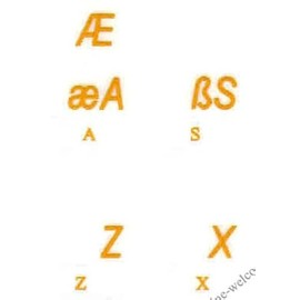 Turkish Q Keyboard Sticker Yellow Letters