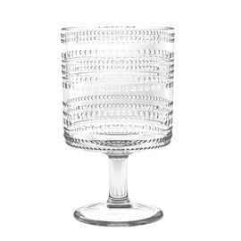 Abode Homewares Beaded Stacking Goblet, Indoor/Outdoor, Clear, 14.8 oz., Set of 6