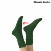 COUVER Women Girl's Scrunched Slouch Socks - Hunter Green, Size