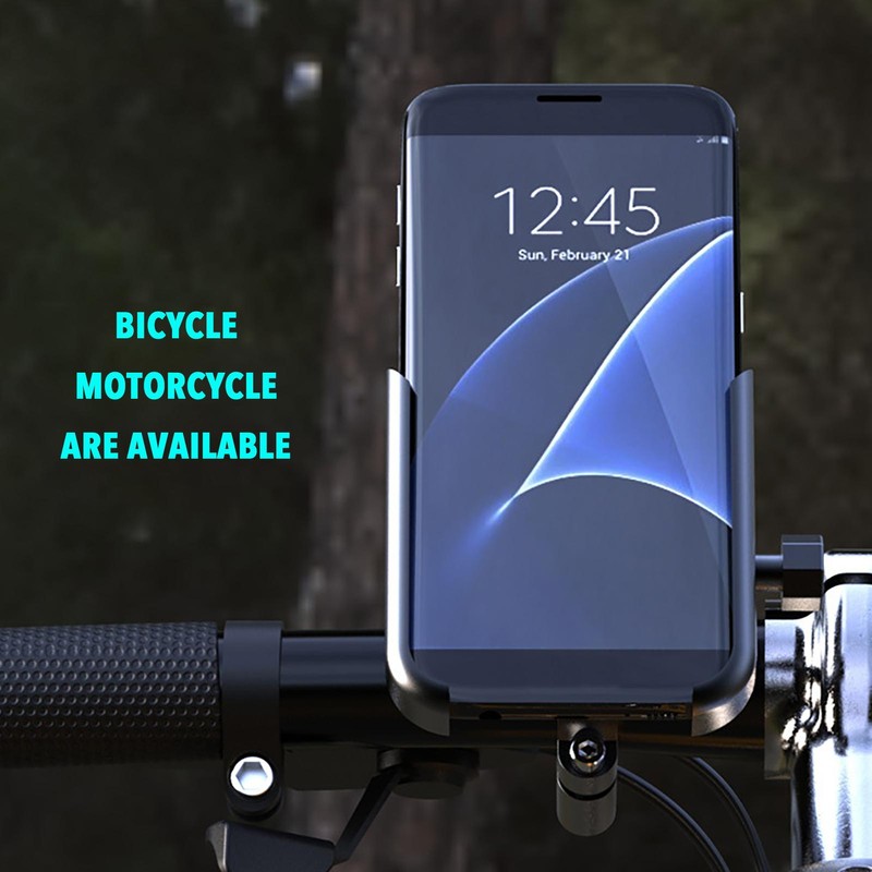 Phone Holder Motorcycle Handlebar Mobile Phone Support Aluminum Alloy 360