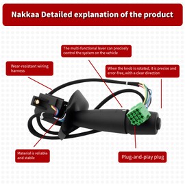 Nakkaa Turn Signal Wiper Switch P27-1067 P27-6221 Compatible with C500 T370 T440 T470 T660 T800 T880 P271067 P27-6221 480791 Black W/8 Wire