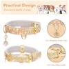 PetsHome Cat Collar, Dog Collar, [Bling Rhinestones] Premium PU Leather