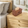 GLEAVI Handwoven Plastic Tissue Box Cover Rectangular Fake Rattan Tissue