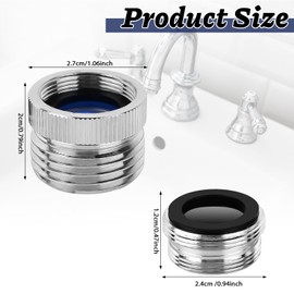 Faucet Adapter with Aerator,Faucet To Garden Hose Adapter,Brass Adapter Kit With Aerator,Sink Faucet To Garden Hose For Bathroom and Kitchen,3/4" Ght Thread Chrome