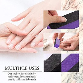 Skypia - Pulidor de uñas (4 lados), color negro y morado