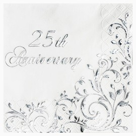 Crisky - Servilletas de cóctel de aluminio plateado para decoración de fiesta de boda, 3 capas desechables para bebidas, 50 unidades