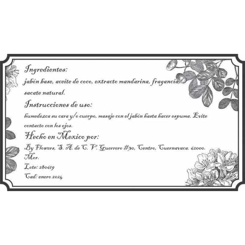 Flowers Jabón Orgánico Mandarina Con Fibra Natural