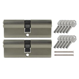 2x Profile Cylinder 100 mm 50/50 Simultaneous Locking Including 10 Keys